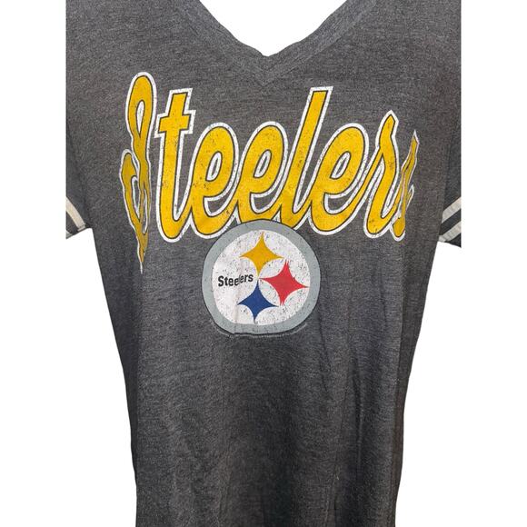 NFL Pittsburgh Steelers Womens Gray T-Shirt Size XL Screen Print Graphic - Picture 2 of 5